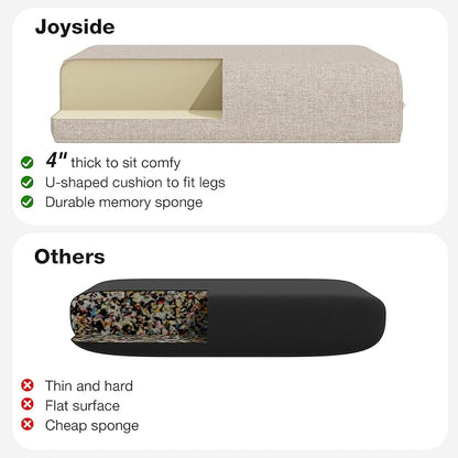 Joyside Outdoor Chair Cushions Set, 22x25/22x24 Inch Patio Furniture Deep Seat Cushions, Water Resistant & Thick Cushion, Outdoor Replacement Cushions for Seat and Sofa (Beige, 1 Set)