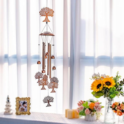 Tree of Life Wind Chimes Outdoor Tree of Life Gifts for Women Men Mom Gardening Birthday Gifts Metal Memorial WindChimes for Outside/Indoors, Lawn, Patio, Yard Art, Garden Decor, Yard Decorations