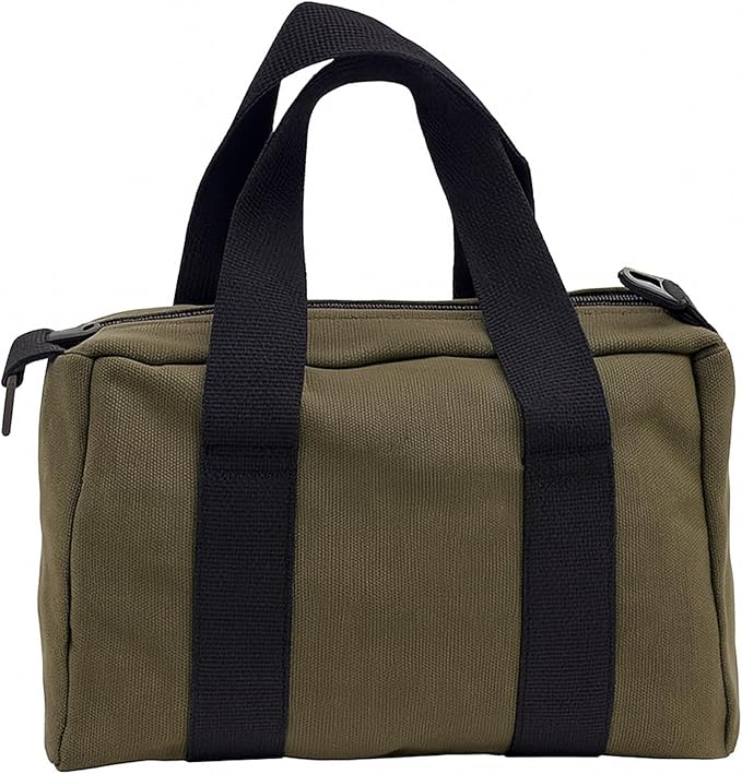 BLIRITEL Wide Mouth Tool Bag, Heavy Duty Canvas Tool Storage Bag, Large Capacity Handbag, Multi-function Tool Organizer Tote Bag for Storage Wrenches Pliers (Army Green, 18 Inch)