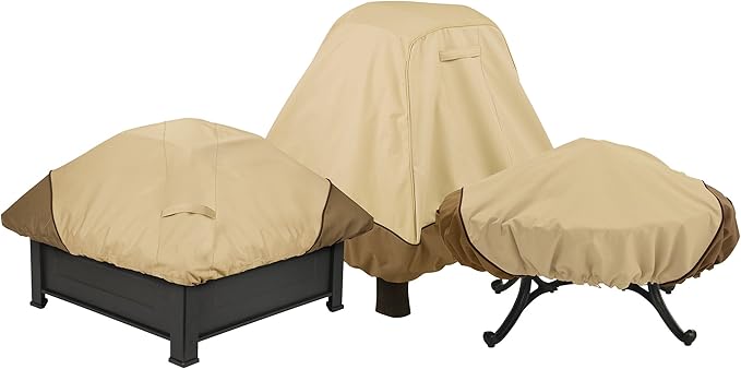 Classic Accessories Veranda Water-Resistant 40 Inch Square Fire Pit Cover, Outdoor Firepit Cover