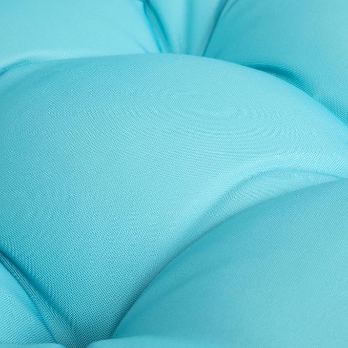 ARTPLAN Outdoor Chair Cushions,Set of 4,19"x19"x4" Patio Seat Pad Cushions with Ties,Wicker Tufed Outdoor Cushions for Patio Furniture,Sky Blue