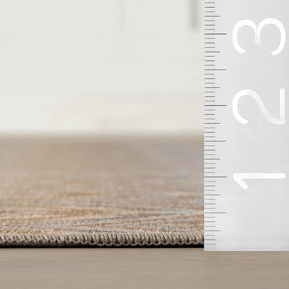 Dash & Albert Seneca Natural Machine Washable Rug, Runner-2.5 X 8 Feet, Tan Geometric Pattern