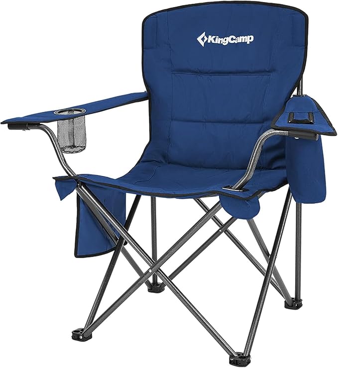 KingCamp Heavy Duty Oversized Comfy Folding Outdoor Portable Lawn Adults Bag Chair with Cooler for Outside Camp, Sports, Picnic, Stadium…