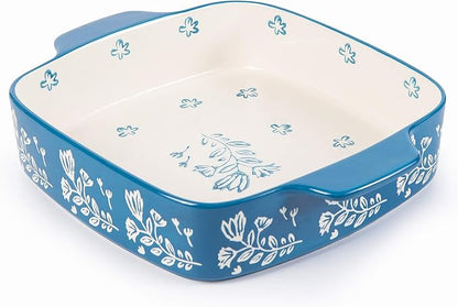 Wisenvoy Baking Dish Ceramic Brownie Pan 9x9 Baking Pan Casserole Dish Lasagna Pan Square Rose Bakeware Sets