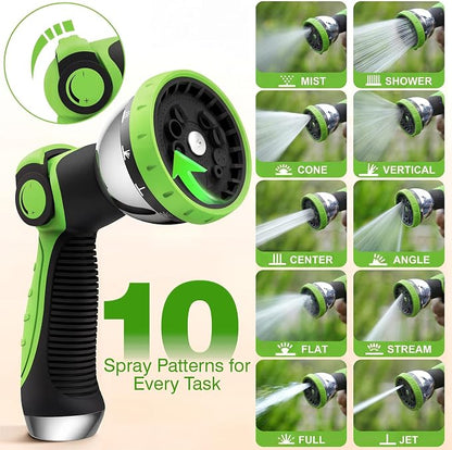 Retractable Garden Hose Reel 82FT x 1/2 in, Wall Mount Water Hose Reel for Outside with Auto Rewind, Tangle-Free Guide, 180° Swivel Bracket, Lock at Any Length, High-Pressure Flow, 10-Pattern Nozzle