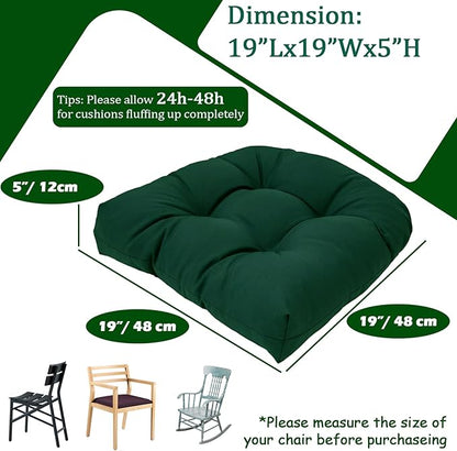 MTMR Water-Repellent Outdoor Chair Cushions Set of 2, 19”X19” Patio Chair Cushions with High Elasticity PP Cotton, Thick Tufted Outdoor Patio Furniture Cushions, Seat Cushions for Outdoor Furniture