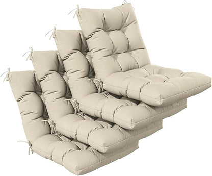 Patio Seat&Back Chair Cushions for Outdoor Furniture，Comfortable Cushions for Rocking/Dining/Lawn Chair-Set of 4