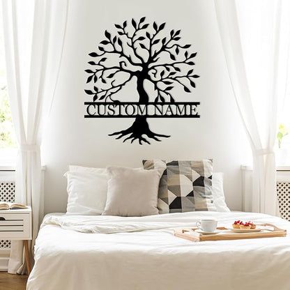 Custom Tree of Life Family Metal Signs, Personalized Tree of Life Wall Decor, Outdoor Yard Decor, Family Sign Wall Decor, Monogram Metal Sign, Custom Tree Yard Sign, Home Decor for Living Room