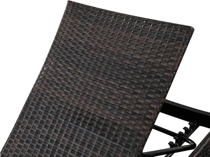 79'' Long Reclining Chaise Lounge Set (Set of 3), Outdoor Wicker Reclining Lounge Chair Patio Rattan Double Chaise Lounge Lawn Sunbathing Chairs Beach Pool Backrest Recliners (Set of 3)