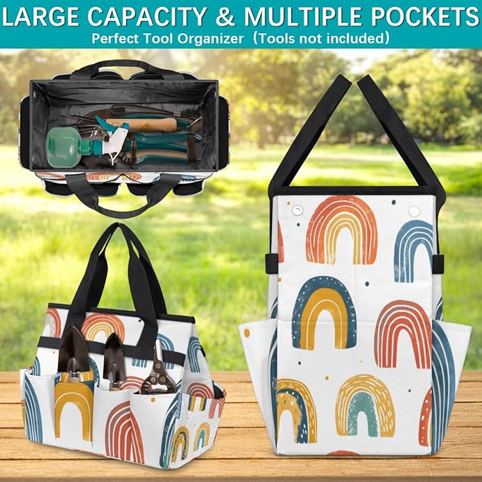 Garden Tool Bag Garden Tool Storage Bag with Pockets Handle Portable Garden Tote Bags for Women Men