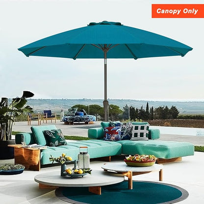 MASTERCANOPY 10-Year-Non-Fading 9FT Patio Umbrella Replacement Canopy-Grey Canopy Only