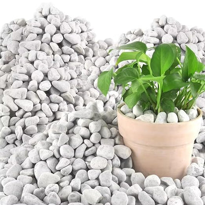 Mulctun 45LB Natural Grey Gravel, 0.8"-1.8" River Rocks,Decorative Pebbles for Indoor Outdoor Planters, Terrarium Rocks in Bulk,Aquarium Gravel for Pathways Backyard Walkways Landscaping Fish Tank