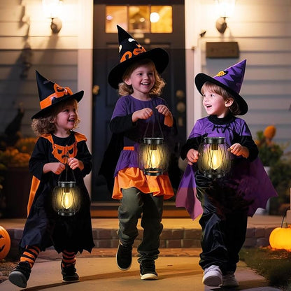 Solar Lanterns Outdoor 4 Pack, Metal Solar Hanging Lanterns with Hook - Outdoor Hanging Lantern Lights Waterproof, Bright Warm Lantern Decor for Outside Garden Yard Patio Pathway