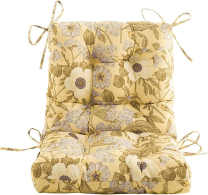 ARTPLAN Seat/Back Outdoor Chair Cushion,Set of 4 Patio Chair Cushion with Tie,Tufted Replacement for Patio Furniture,40x20x4 Inches,4 Count,Floral