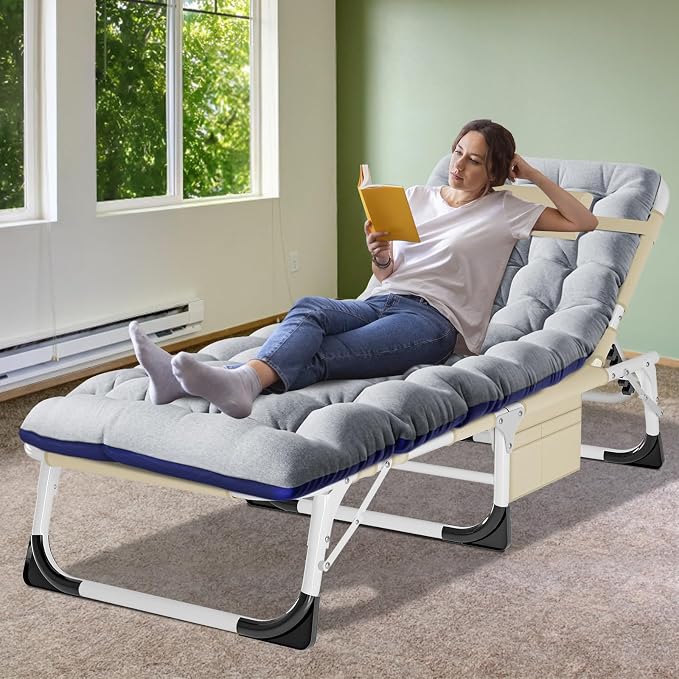 ABORON 3-in-1 Tanning Chair, 5-Position with Face and Arm Holes | 5-position reclining chair includes a removable mat, pillow, face hole and arm slots; folds flat for beach or patio use.