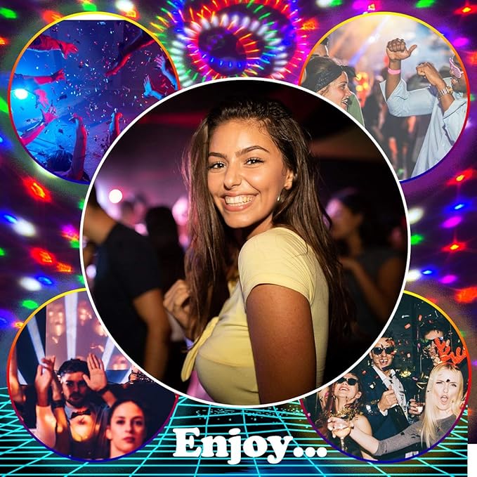 memzuoix Disco Ball Dj Strobe Light with 6 Colors, Sound Activated Big-Size Magic Stage Party Light with Remote Control, Halloween Decorations Bar Wedding Home Club (7'' Big Size)