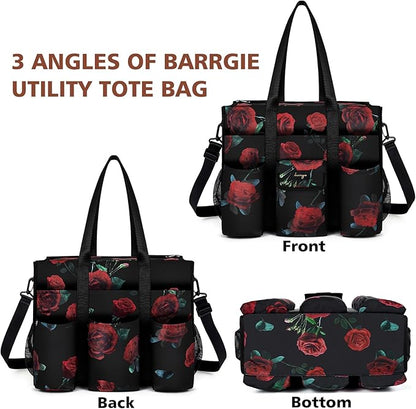 Utility Tote - Water Resistant with 19 Exterior/Interior Pockets - Large Women/Teacher/Work Bag