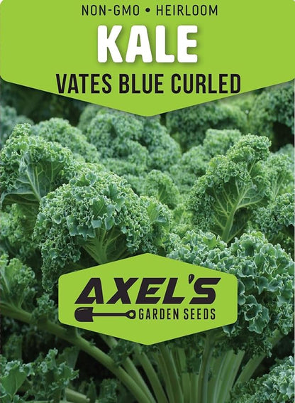 Kale Seeds for Planting - Plant & Grow Heirloom Kale Varieties Home Outdoor Garden – Easy Grow Planting Packet Instructions Included, Great Gardening Gift – 3 Packets of Each Variety