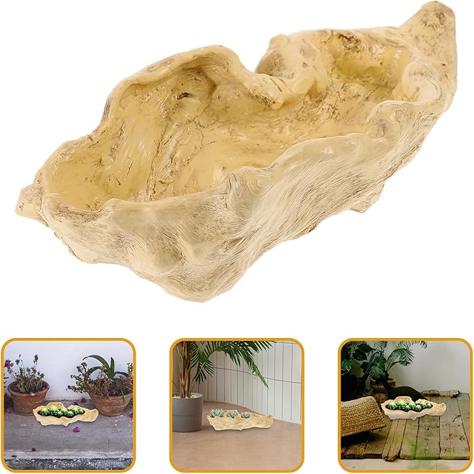 DOITOOL Imitation Tree Root Flower Pot 13.38X4.72X3.54In Resin Succulent Planter for Indoor Outdoor Garden Desk Decoration
