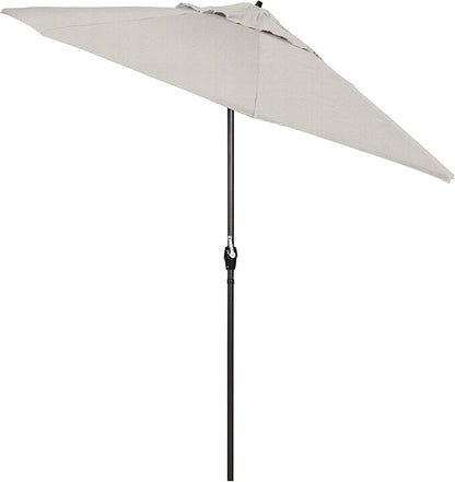 California Umbrella 7.5' Round Aluminum Outdoor Deck, Pool or Patio Umbrella, Crank Lift, Auto Tilt, Bronze Pole, Woven Granite