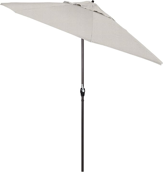 California Umbrella 7.5' Round Aluminum Outdoor Deck, Pool or Patio Umbrella, Crank Lift, Auto Tilt, Bronze Pole, Woven Granite