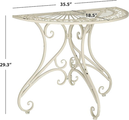 SAFAVIEH Outdoor Collection Annalise Antique White Accent Table