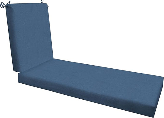 Honeycomb Outdoor Heritage Chaise, 22.5" W x 70" L, Textured Solid Pacific Blue Chair Cushion for Patio Furniture