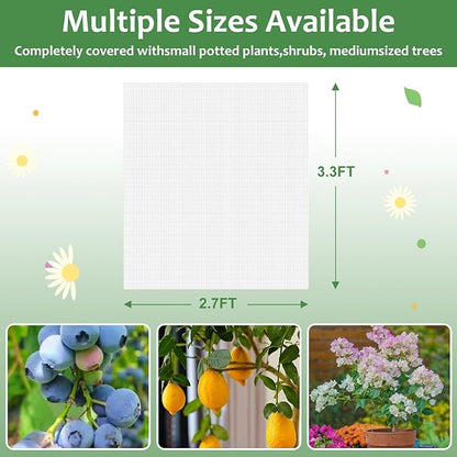 4PCS Netting for Garden Protection, BlueberryBush Netting Cover Insect Bird Barrier Mesh, TomatoProtective Cover with Drawstring Garden MeshNetting for Vegetables, Fruits, Trees, 2.7Ft x3.3Ft