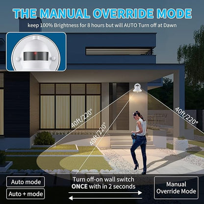 LONEDRUID Dusk to Dawn Motion Sensor LED Outdoor Barn Light Fixtures White Exterior Wall Lantern Waterproof Outside Sconce Lighting Rustic Farmhouse Wall Mount Lamp for House Porch Patio Garage