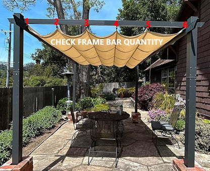 Pergola Shade Cover Replacement Canopy Top Compatible with 10 X 13 ft 6-Bar Pergola Frames - Beige (Canopy Size 116" W x 135" L, Canopy Top Only)
