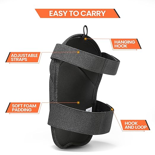 Professional Knee Pads with Adjustable Straps, Kneepad Heavy Duty Foam Padding, Black
