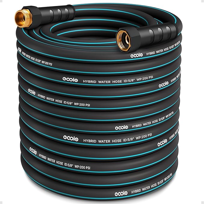 Heavy Duty Garden Hose 100ft, NON-EXPANDABLE Flexible Water Hose, Kink Resistant Lightweight Hybrid Hose, Leakproof Hose Male to Female Fittings