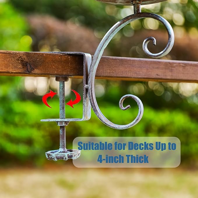 2 in 1 Bird Bath for Deck Railing and Balcony, Bird Feeders for Outdoors with Heavy Duty Clamp, Unique for Outside and Blue Birdfeeder Suitable for Garden Porch Backyard