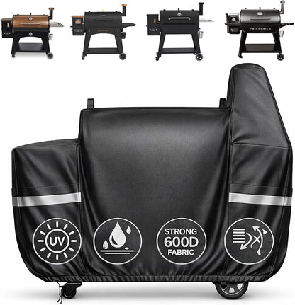 Utheer Grill Cover for Pit Boss Austin XL/Rancher XL, Z Grill 1000, 1100, 1100 Pro, 1000S, 1000SC, 1000Sq, 1000SC2, 1150 1500 Series Wood Pellet Grill, 600D Heavy Duty Waterproof, UV Protection Cover | 600D polyester with PVC lining for outdoor pellet ...