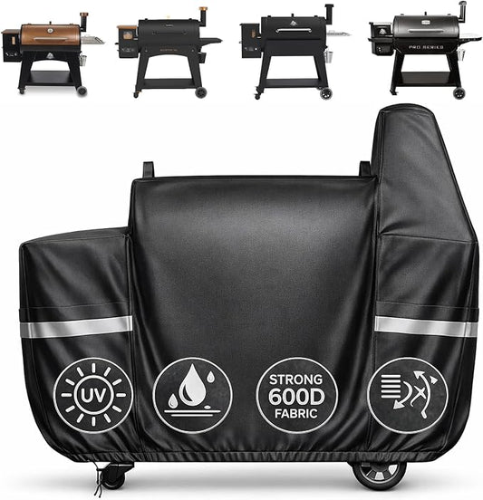 Utheer Grill Cover for Pit Boss Austin XL/Rancher XL, Z Grill 1000, 1100, 1100 Pro, 1000S, 1000SC, 1000Sq, 1000SC2, 1150 1500 Series Wood Pellet Grill, 600D Heavy Duty Waterproof, UV Protection Cover | 600D polyester with PVC lining for outdoor pellet ...