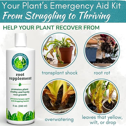 Root Rot Repair for Houseplants – Recovery Drops Root Supplement for Overwatering or Shock | Heals Roots, Prevents Brown Spots & Dropping Leaves (8 oz)