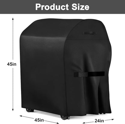 Grill Cover, 45-inch Heavy Duty Oxford Outside Waterproof Grill Covers, Dust-Proof Windproof UV Resistant BBQ Gas Cover Fit Most Brands Char Broil, Weber, Brinkmann, Holland