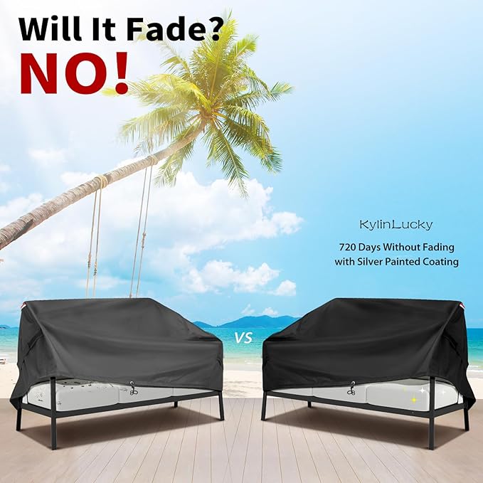 KylinLucky Outdoor Patio Sofa Cover fit 90 x 42 x 32 inch, 89 x 41, 88 x 40 Waterproof Weatherproof Heavy Duty 420D Garden Furniture Cover for Outside Sofa Couch