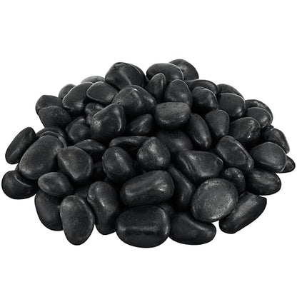 1-2 Inch River Rocks for Landscaping, 20lbs Big Black Pebbles, Hand-Picked Premium Stones for Garden Design, Fish Tank, Flower Pots