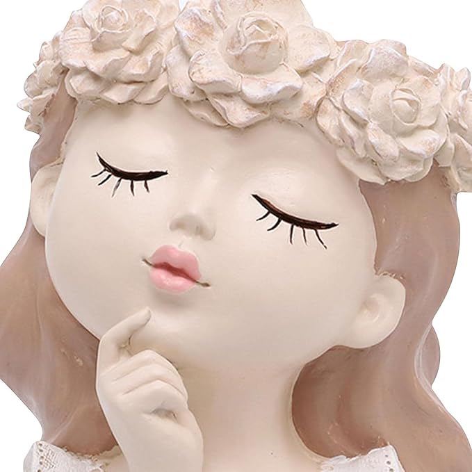 Resin Fairy Girl Planter with 2 Rooted Spider Plant Cuttings – Elegant Desktop Flower Pot & Home Décor Gift