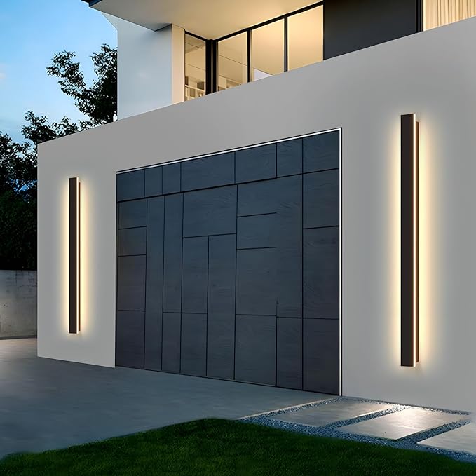 Modern Linear Outdoor Wall Light 31.5Inch 3000K IP65 Waterproof Long Strip Wall Lights Fixture Porch Lights Exterior Lighting Fixture for Patio & Front Door