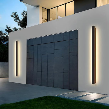 Modern Linear Outdoor Wall Light 31.5Inch 3000K IP65 Waterproof Long Strip Wall Lights Fixture Porch Lights Exterior Lighting Fixture for Patio & Front Door
