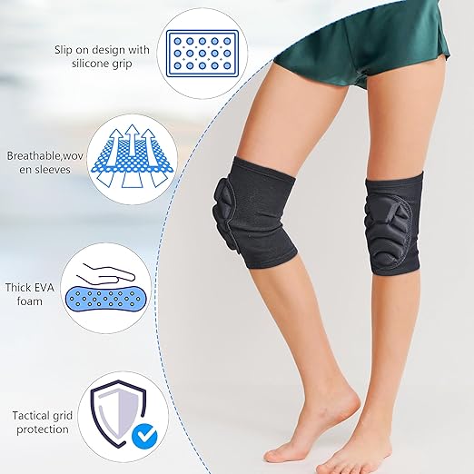 Knee Pads for Men Women, Gardening, Construction, Cleaning, Volleyball, Dancing, Flooring, Riding - Thick EVA Foam Padding, Durable & Lightweight, Multi-Use Protection, Unisex Fit (Small/Medium)