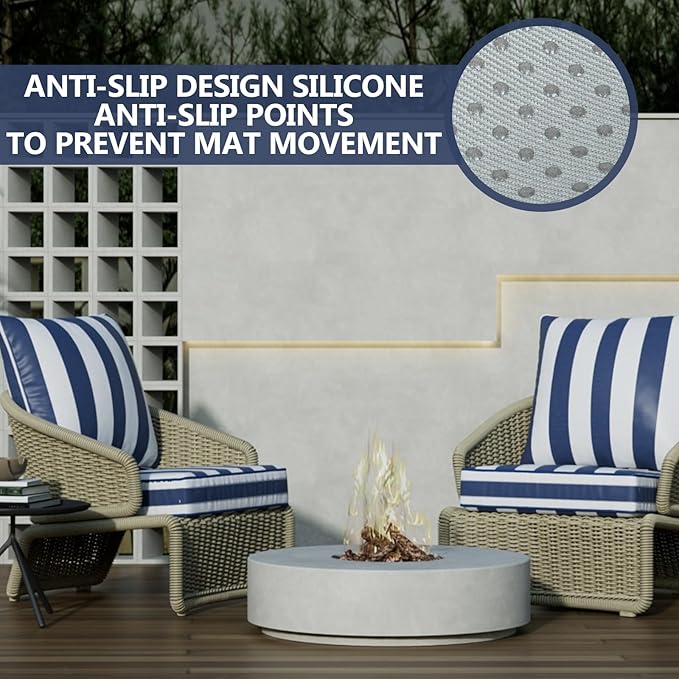 22" x 22" x 6" Outdoor Deep Seat Cushions Set - 2 Set Waterproof & Fade Resistant Patio Furniture Replacement Cushions, Non-Slip Outdoor Cushions Fit Loveseats, Couches, Chairs, and Sofas.