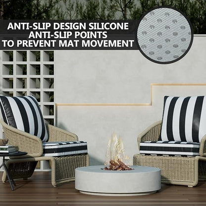 24" x 24" x 6" Outdoor Deep Seat Cushions Set - 2 Set Waterproof & Fade Resistant Patio Furniture Replacement Cushions, Non-Slip Outdoor Cushions Fit Loveseats, Couches, Chairs, and Sofas.