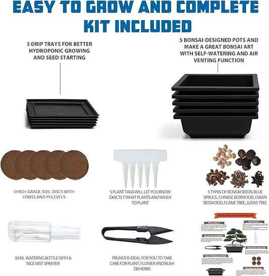 Bonsai Starter Kit, Growing Set Including Complete Gardening Tools with A Gift Box, Gifts for Women