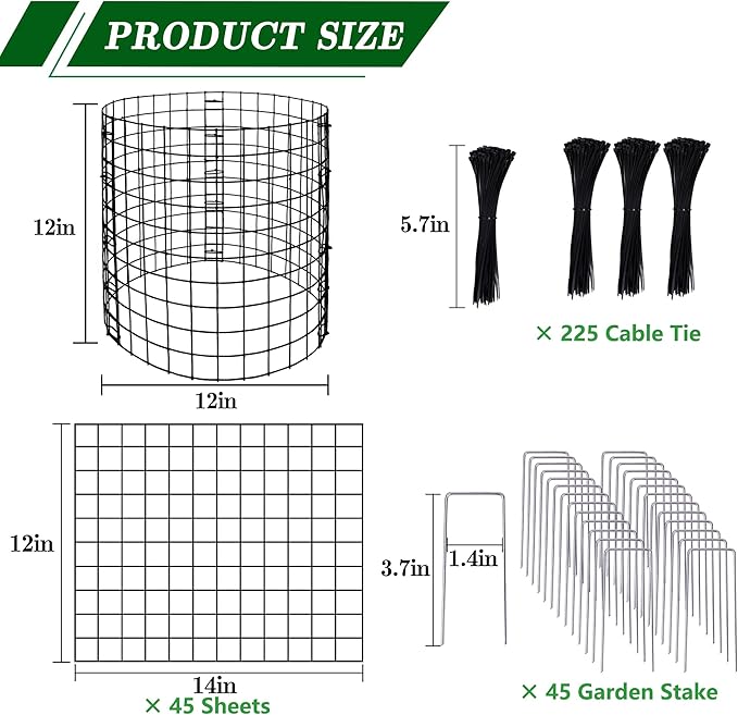 Adnee 15 Packs Wire Plant Protector from Animals, 12 x 12 Inches Metal Mesh Plant Cage Covers, Sturdy Garden Bunny Barricades Chicken Wire Cloche for Plants Shrubs Vegetables Flowers