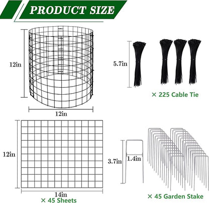 Adnee 15 Packs Wire Plant Protector from Animals, 12 x 12 Inches Metal Mesh Plant Cage Covers, Sturdy Garden Bunny Barricades Chicken Wire Cloche for Plants Shrubs Vegetables Flowers