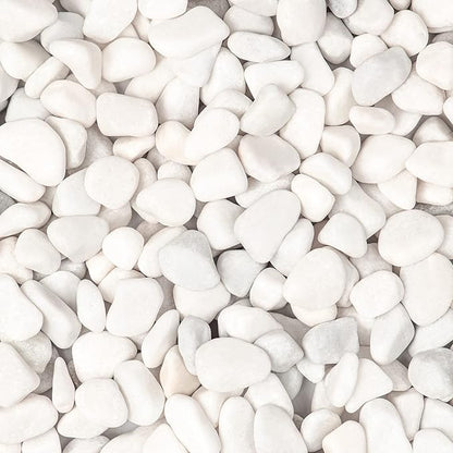 11lbs White Natural River Rocks, Polished Pebbles for Plants Garden, 0.3-0.8 inch Decorative White Stones, Ideal for Fish Tank, Vases, Crafting, Home Decor and Garden Landscaping Rocks,White