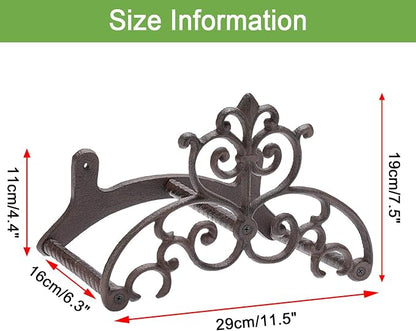 OwnMy Cast Iron Garden Hose Holder Heavy Duty Wall Mount Water Hose Reels Holder, Decorative Water Hose Hanger Garden Hose Storage Organizer Rack for Outdoor Lawn Yard, 11.5"L x 6.3"W x 7.5"H